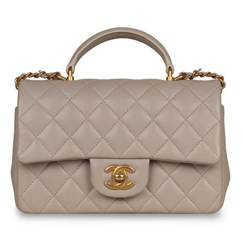 chanel classic single flap top handle bag quilted lambskin mini|Chanel mini flap bag rectangular.